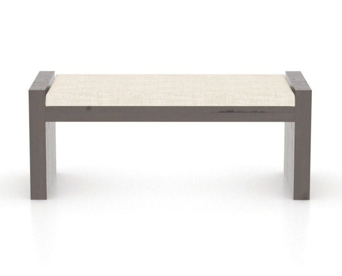 Canadel Loft Upholstered Bench 5073 in FT InsideOut® and 29 Hazelnut Washed, back view