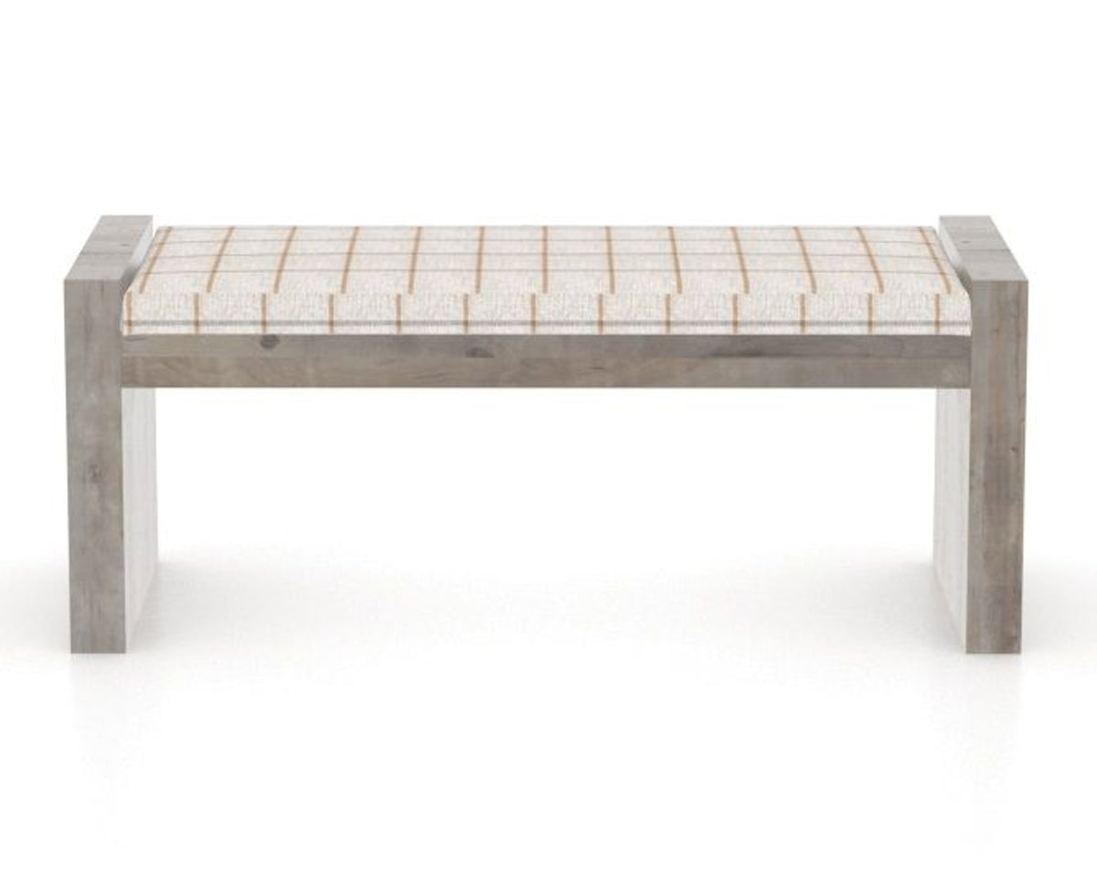 Canadel Loft Upholstered Bench 5073 in OZ Fabric and 08 Shadow, back view