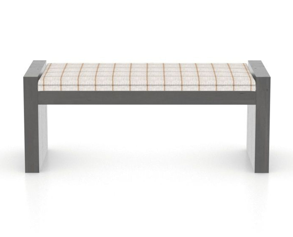 Canadel Loft Upholstered Bench 5073 in OZ Fabric and 59 Davy's Grey, front view