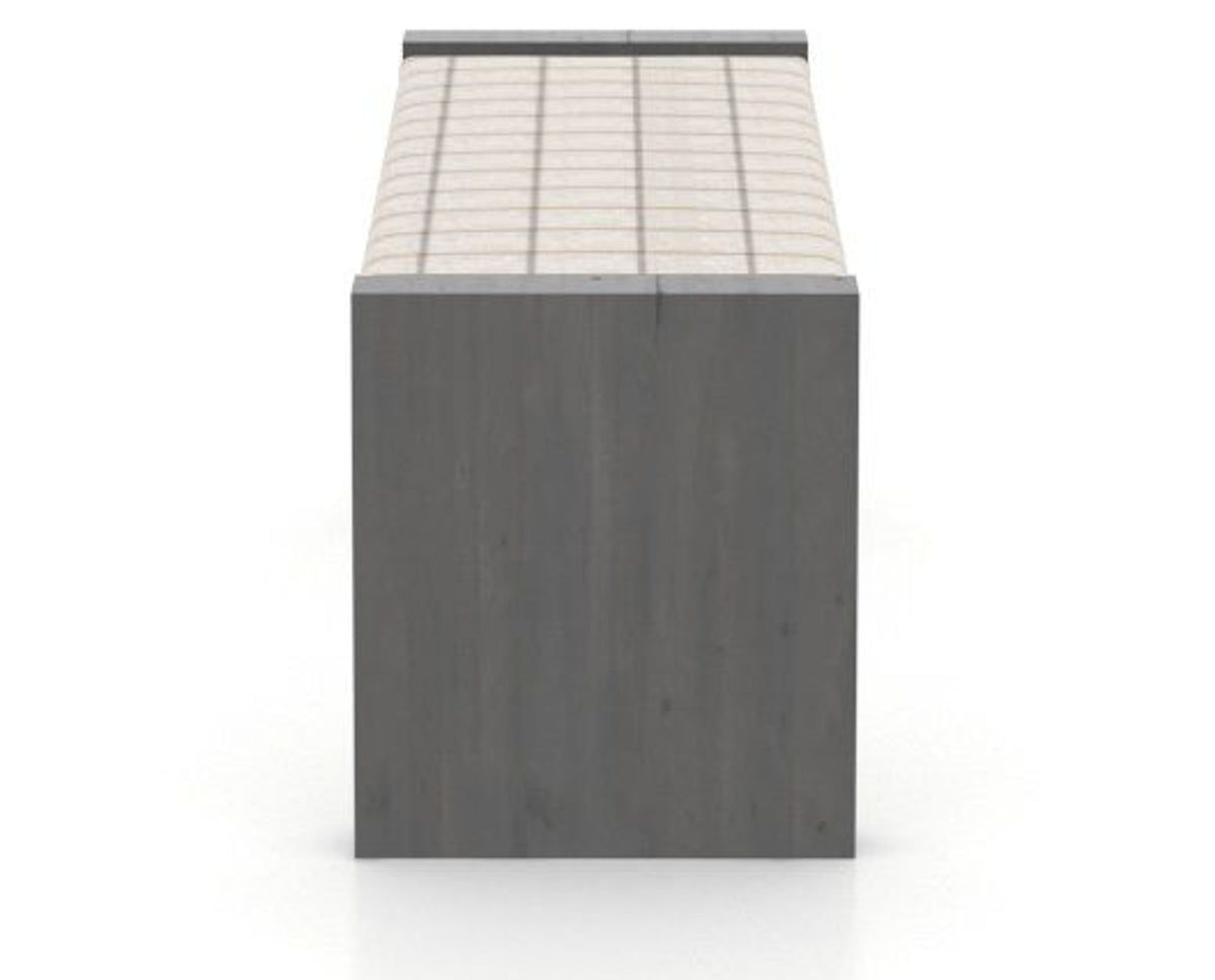 Canadel Loft Upholstered Bench 5073 in OZ Fabric and 59 Davy's Grey, side view