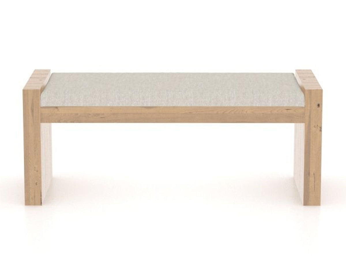 Canadel Loft Upholstered Bench 5073 in TB Fabric and 20 Caramel Washed, front view