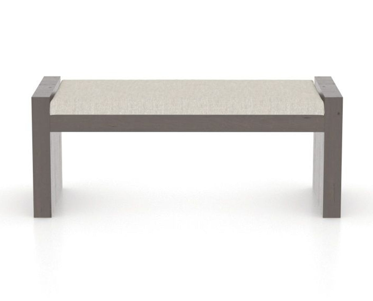 Canadel Loft Upholstered Bench 5073 in TB Fabric and 29 Hazelnut Washed, front view