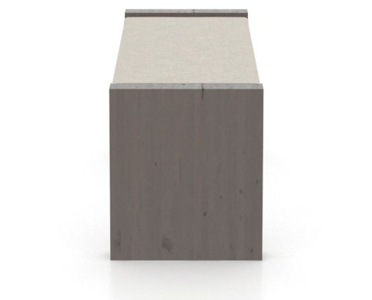 Canadel Loft Upholstered Bench 5073 in TB Fabric and 29 Hazelnut Washed, side view