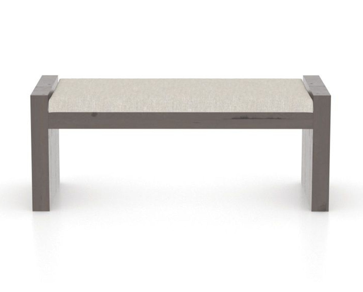 Canadel Loft Upholstered Bench 5073 in TB Fabric and 29 Hazelnut Washed, back view