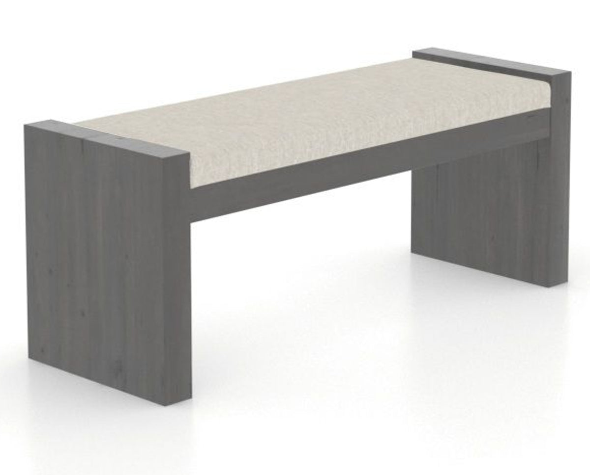 Canadel Loft Upholstered Bench 5073 in TB Fabric and 59 Davy's Grey, three-quarter view