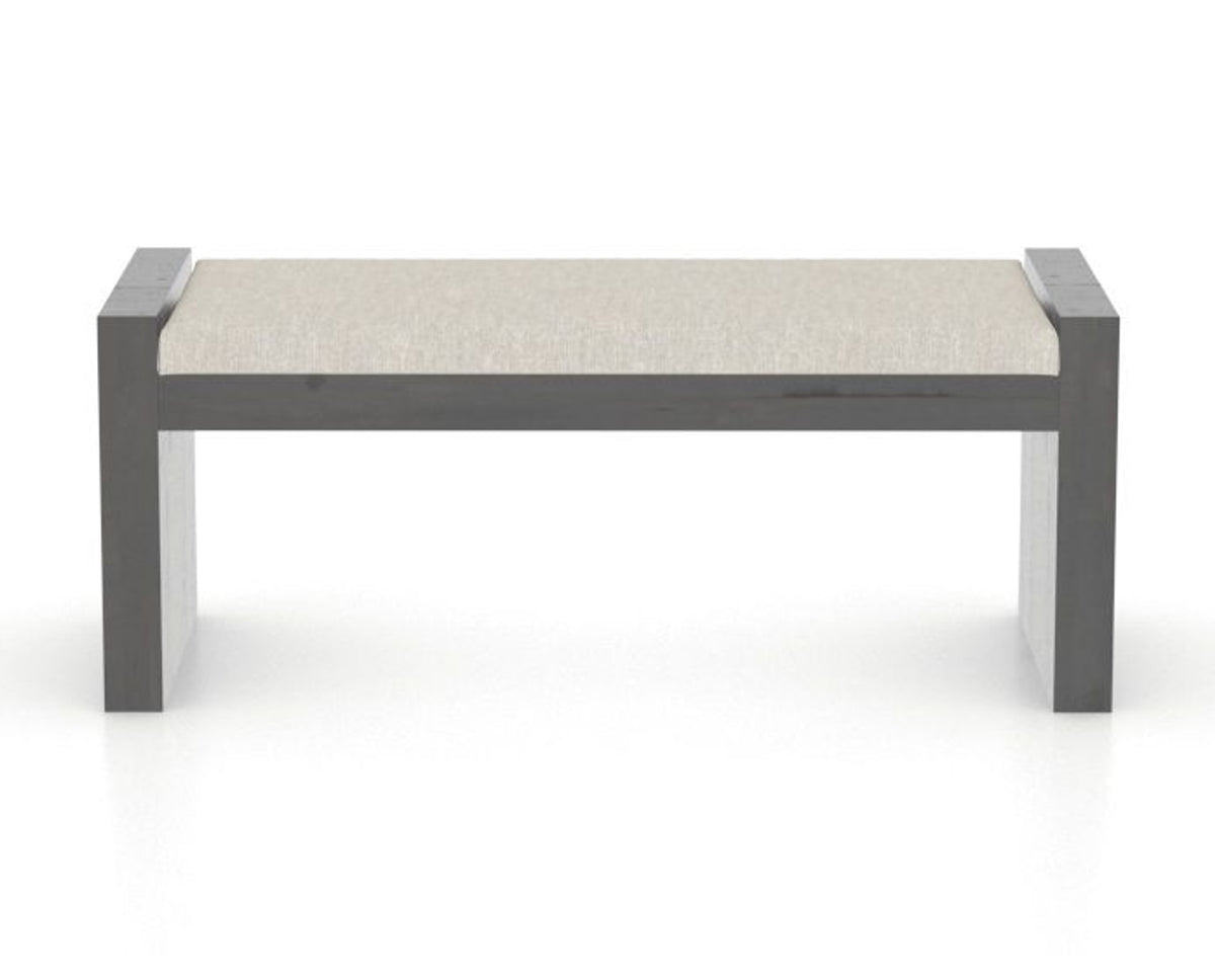 Canadel Loft Upholstered Bench 5073 in TB Fabric and 59 Davy's Grey, back view