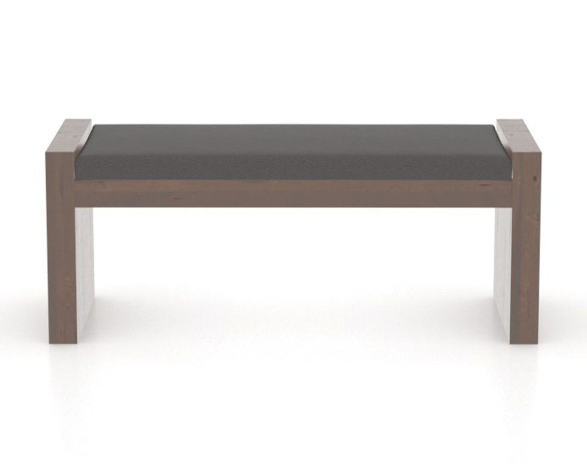 Canadel Loft Upholstered Bench 5073 in XU Faux Leather and 19 Cognac Washed, front view