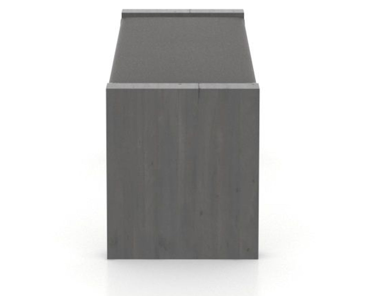 Canadel Loft Upholstered Bench 5073 in XU Faux Leather and 59 Davy's Grey, side view