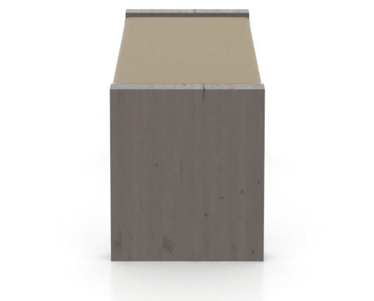 Canadel Loft Upholstered Bench 5073 in XY Faux Leather and 29 Hazelnut Washed, side view