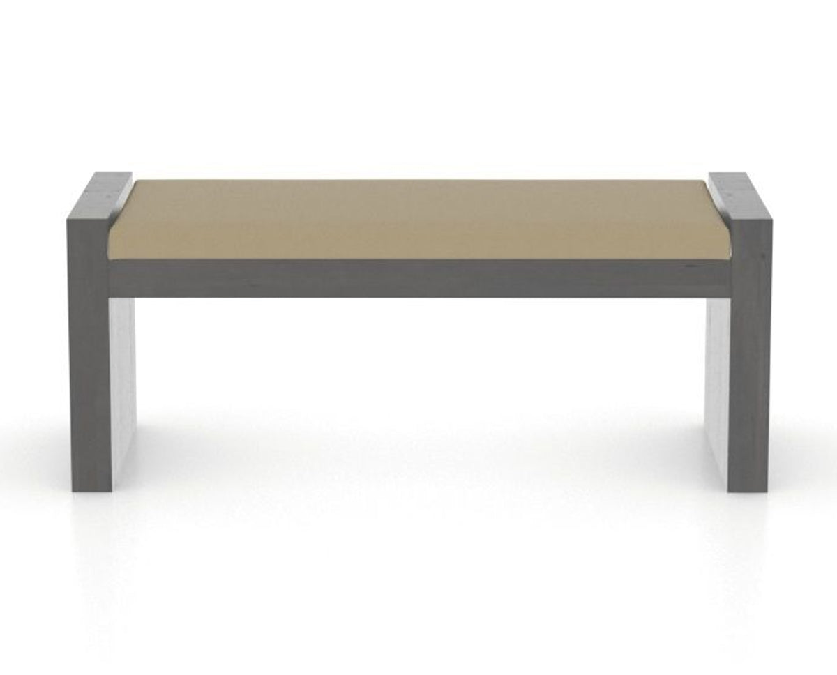 Canadel Loft Upholstered Bench 5073 in XY Faux Leather and 59 Davy's Grey, front view
