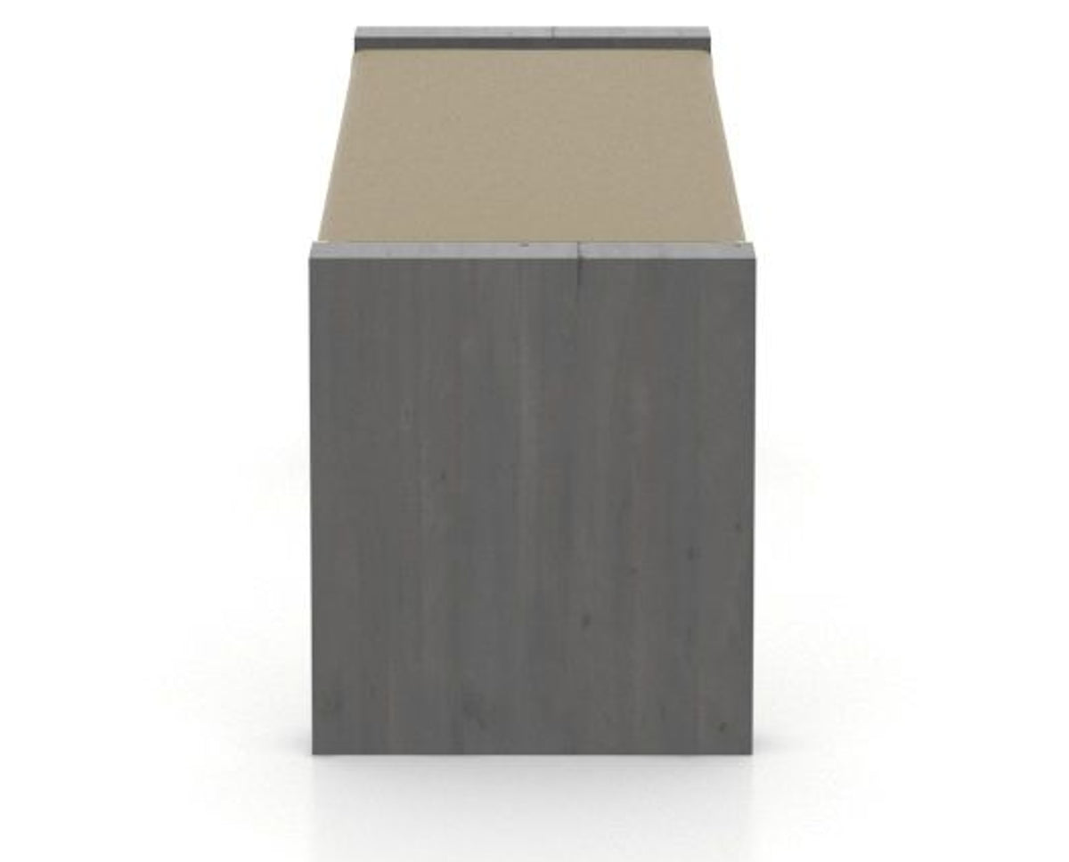 Canadel Loft Upholstered Bench 5073 in XY Faux Leather and 59 Davy's Grey, side view