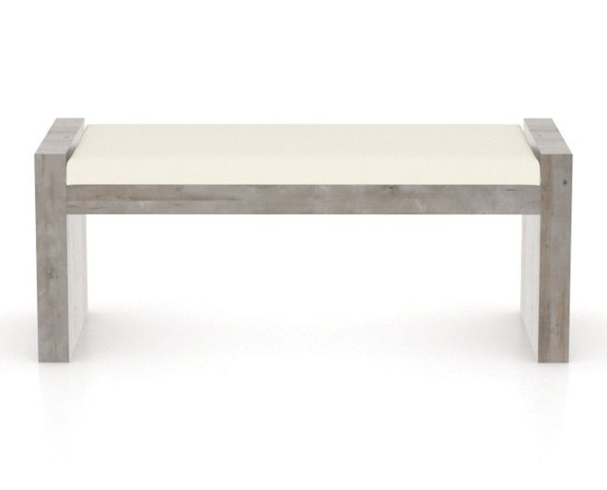 Canadel Loft Upholstered Bench 5073 in YJ Faux Leather and 08 Shadow, front view