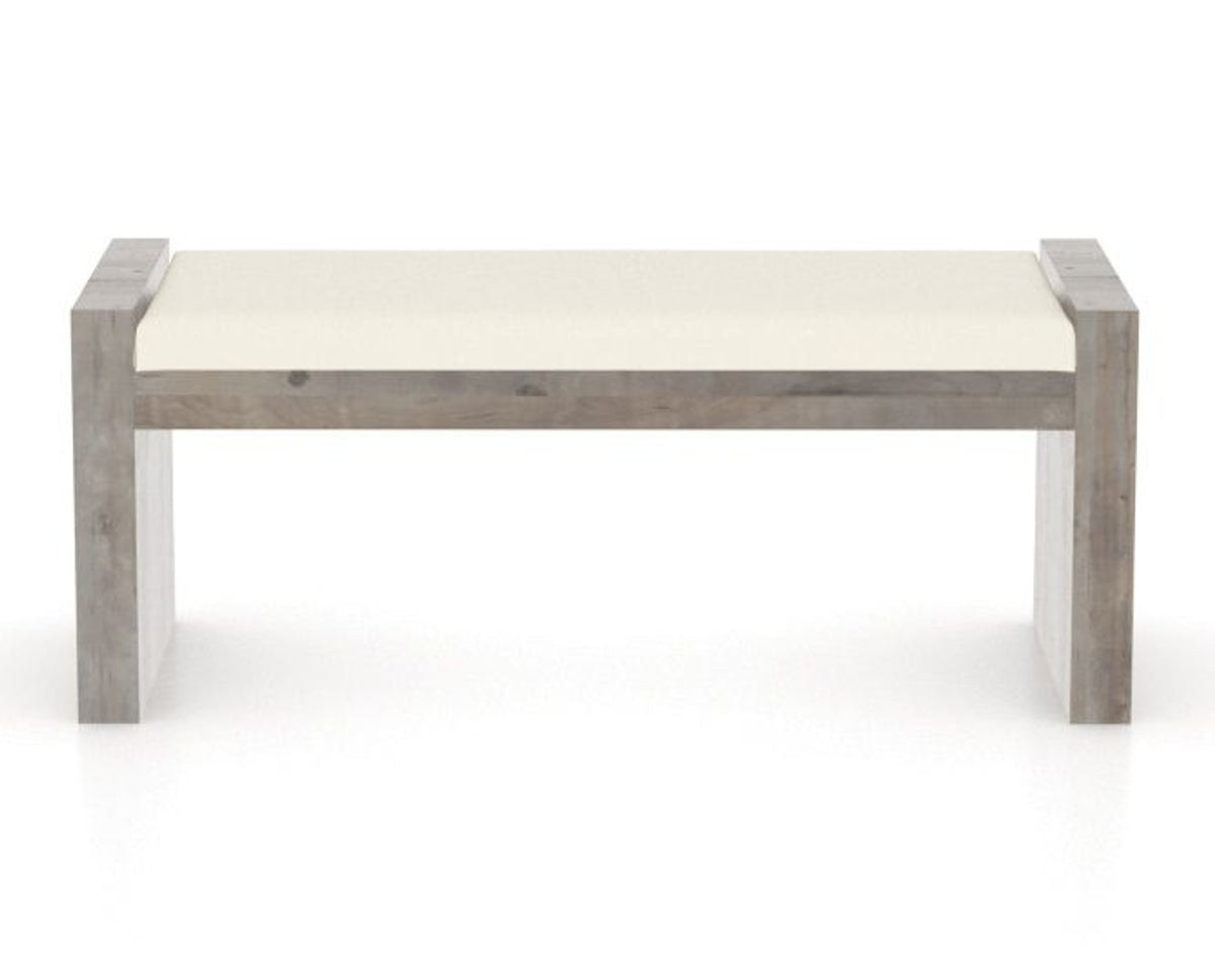 Canadel Loft Upholstered Bench 5073 in YJ Faux Leather and 08 Shadow, back view