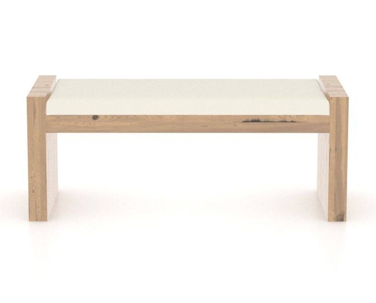 Canadel Loft Upholstered Bench 5073 in YJ Faux Leather and 20 Caramel Washed, back view