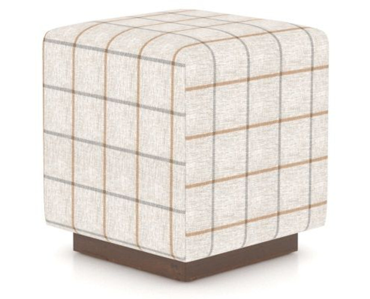 Canadel Loft Upholstered Bench 5169 in OZ Fabric and 19 Cognac Washed, three-quarter view