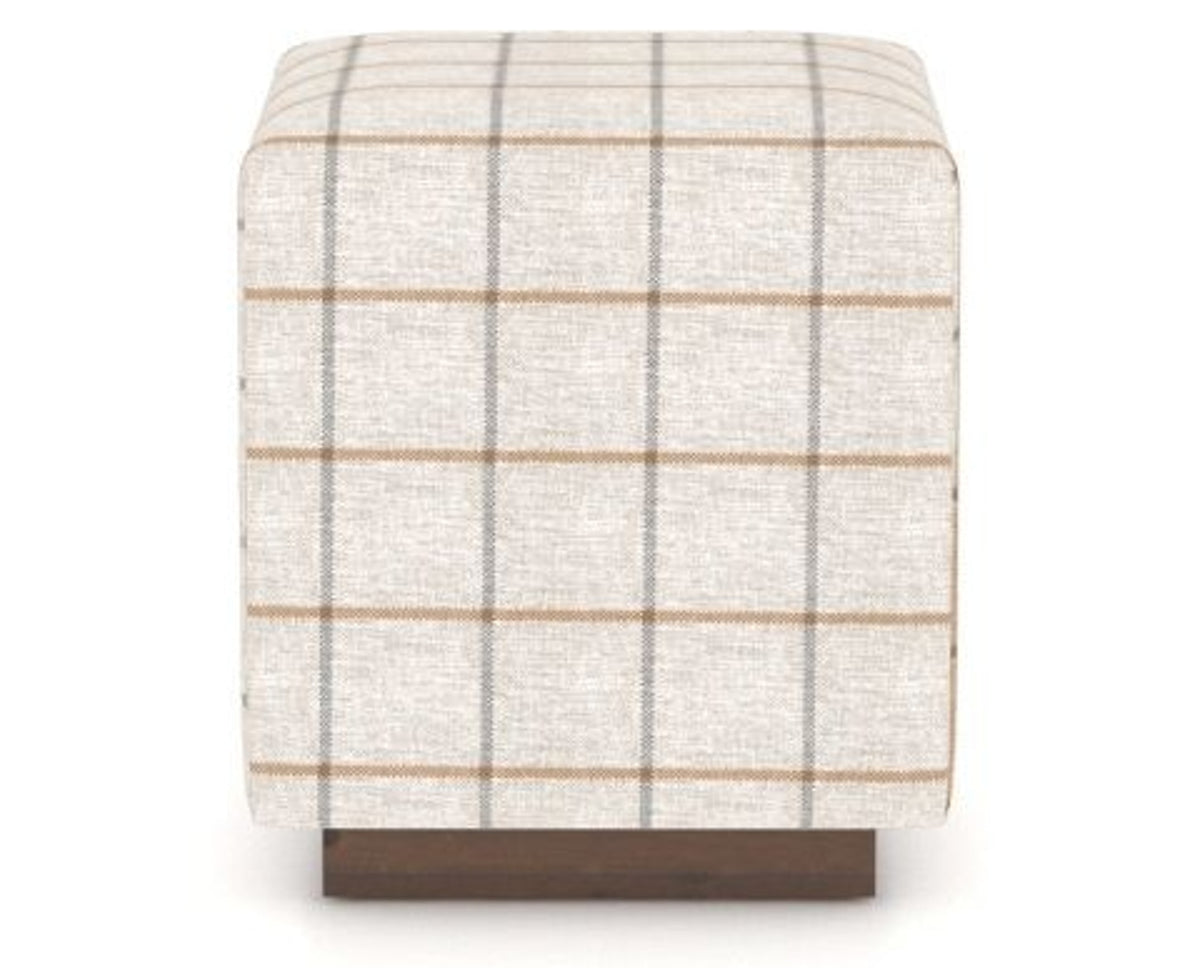 Canadel Loft Upholstered Bench 5169 in OZ Fabric and 19 Cognac Washed, back view