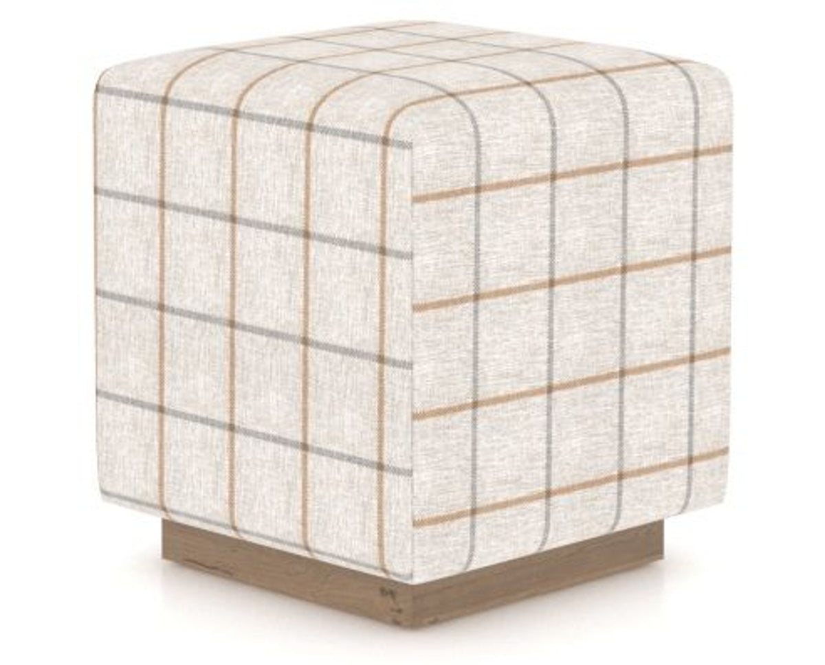 Canadel Loft Upholstered Bench 5169 in OZ Fabric and 25 Pecan Washed, three-quarter view
