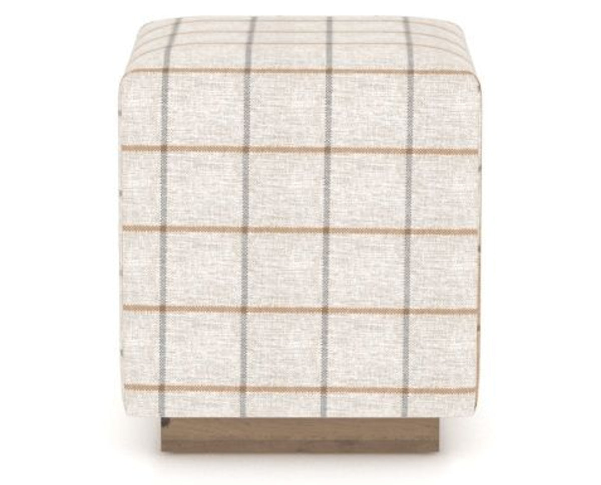 Canadel Loft Upholstered Bench 5169 in OZ Fabric and 25 Pecan Washed, back view