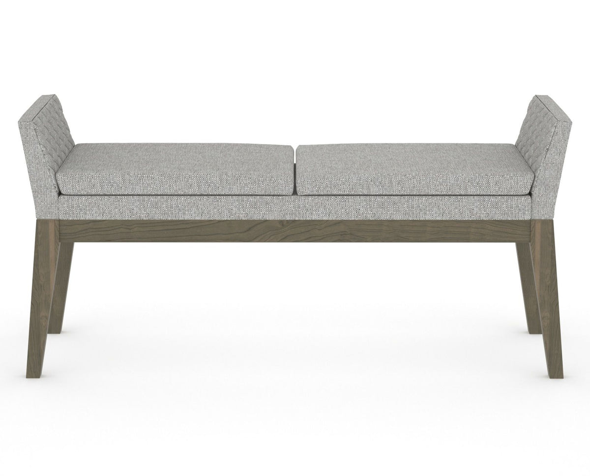 Canadel Downtown Upholstered Bench 5170 in 7C Fabric and 08 Shadow, front view