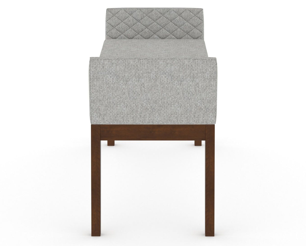 Canadel Downtown Upholstered Bench 5170 in 7C Fabric and 19 Cognac Washed, side view