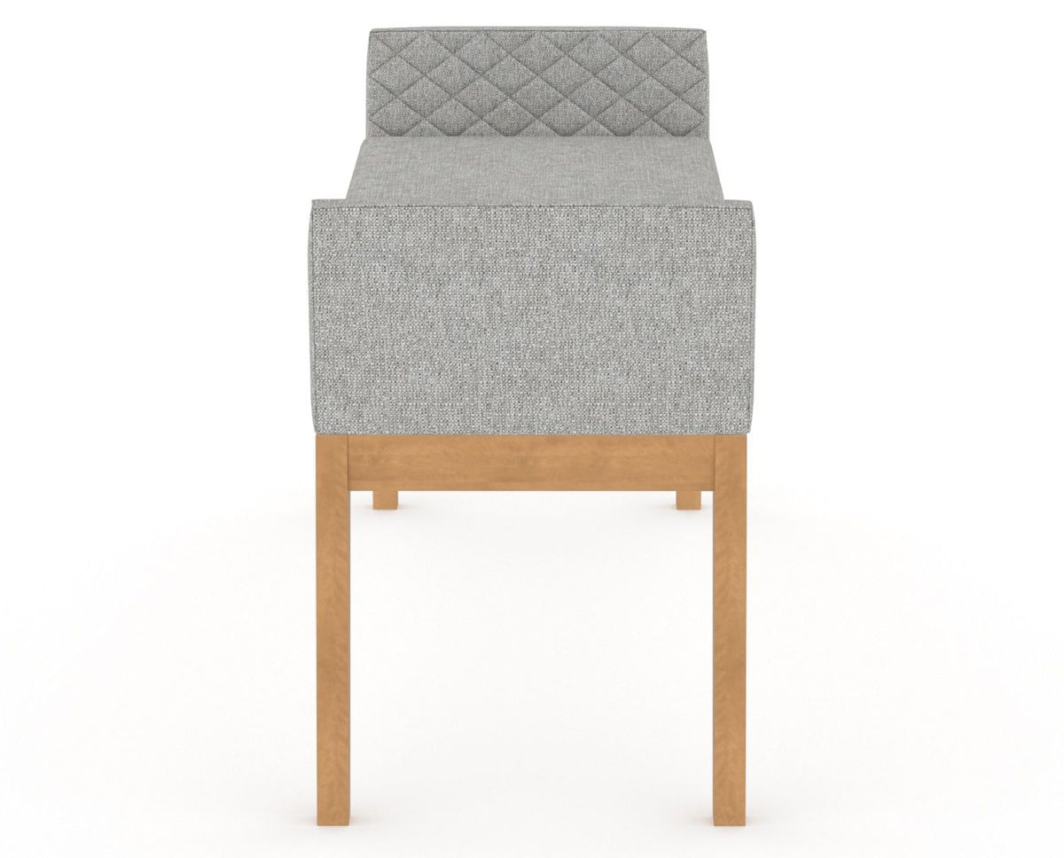 Canadel Downtown Upholstered Bench 5170 in 7C Fabric and 20 Caramel Washed, side view