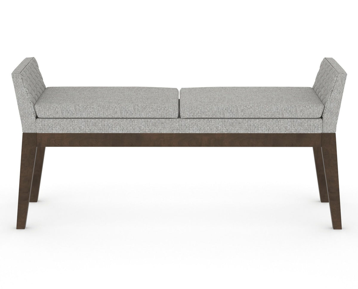 Canadel Downtown Upholstered Bench 5170 in 7C Fabric and 29 Hazelnut Washed, front view
