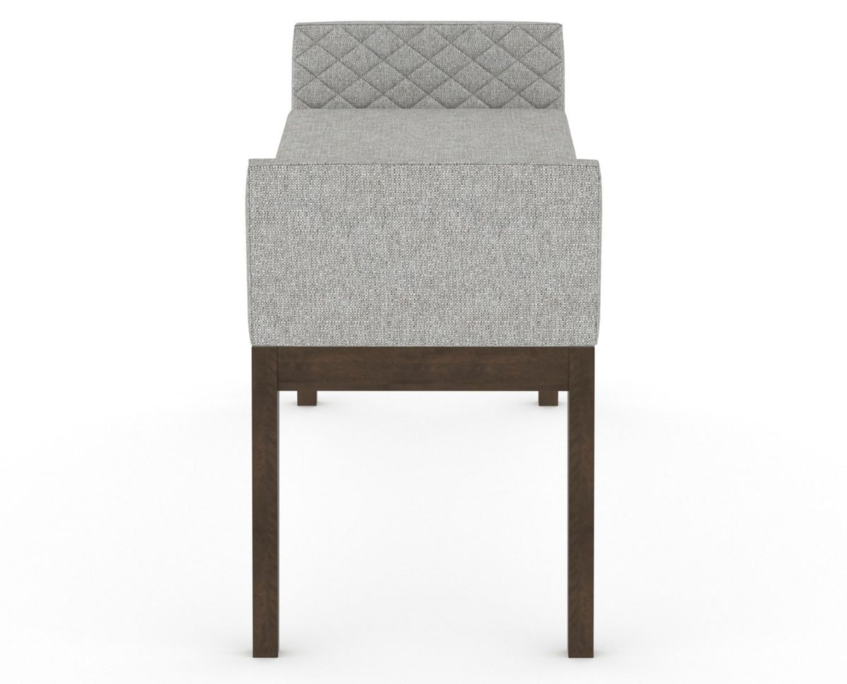 Canadel Downtown Upholstered Bench 5170 in 7C Fabric and 29 Hazelnut Washed, side view