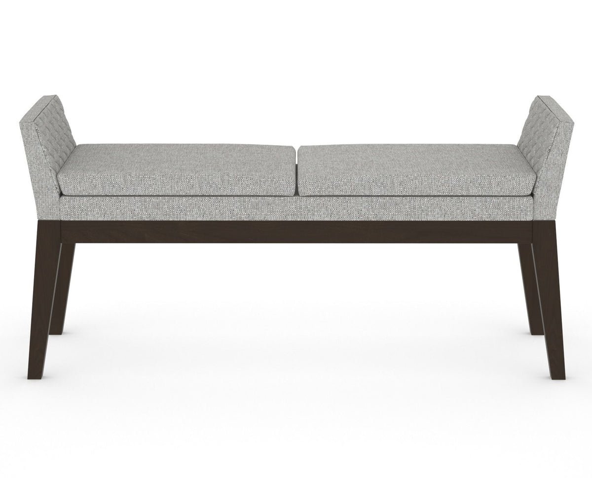 Canadel Downtown Upholstered Bench 5170 in 7C Fabric and 59 Davy's Grey, front view