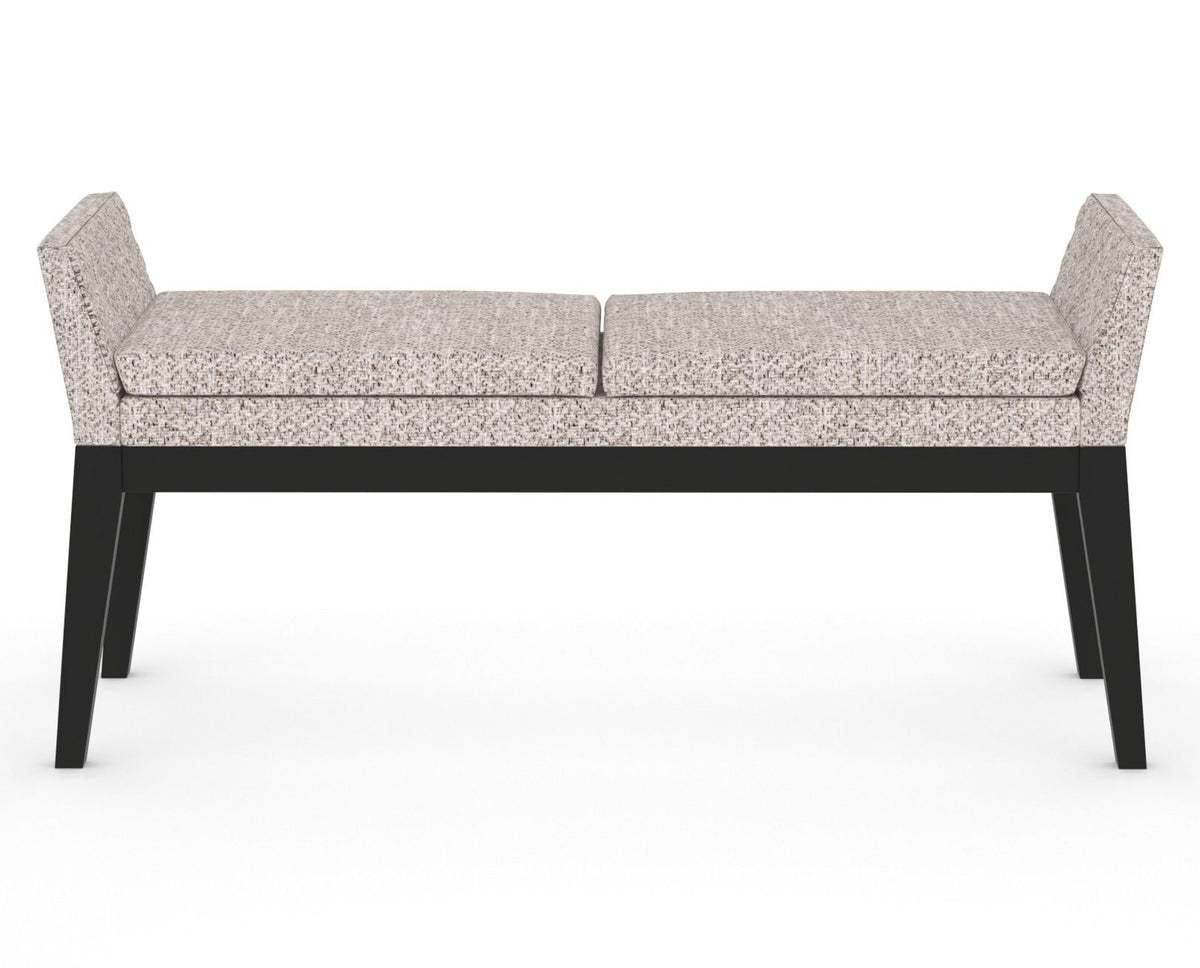 Canadel Downtown Upholstered Bench 5170 in FP Crypton® and 05 Peppercorn Washed, back view