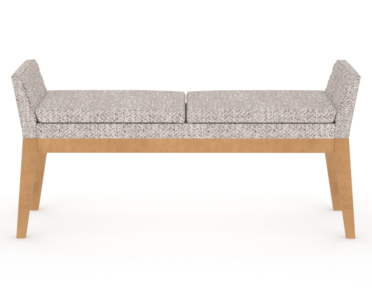 Canadel Downtown Upholstered Bench 5170 in FP Crypton® and 20 Caramel Washed, front view