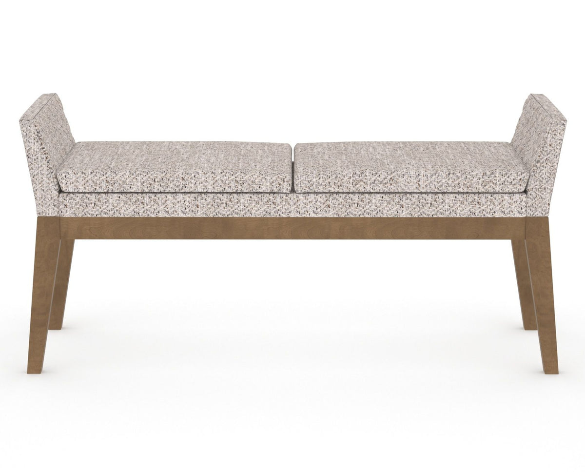 Canadel Downtown Upholstered Bench 5170 in FP Crypton® and 25 Pecan Washed, front view