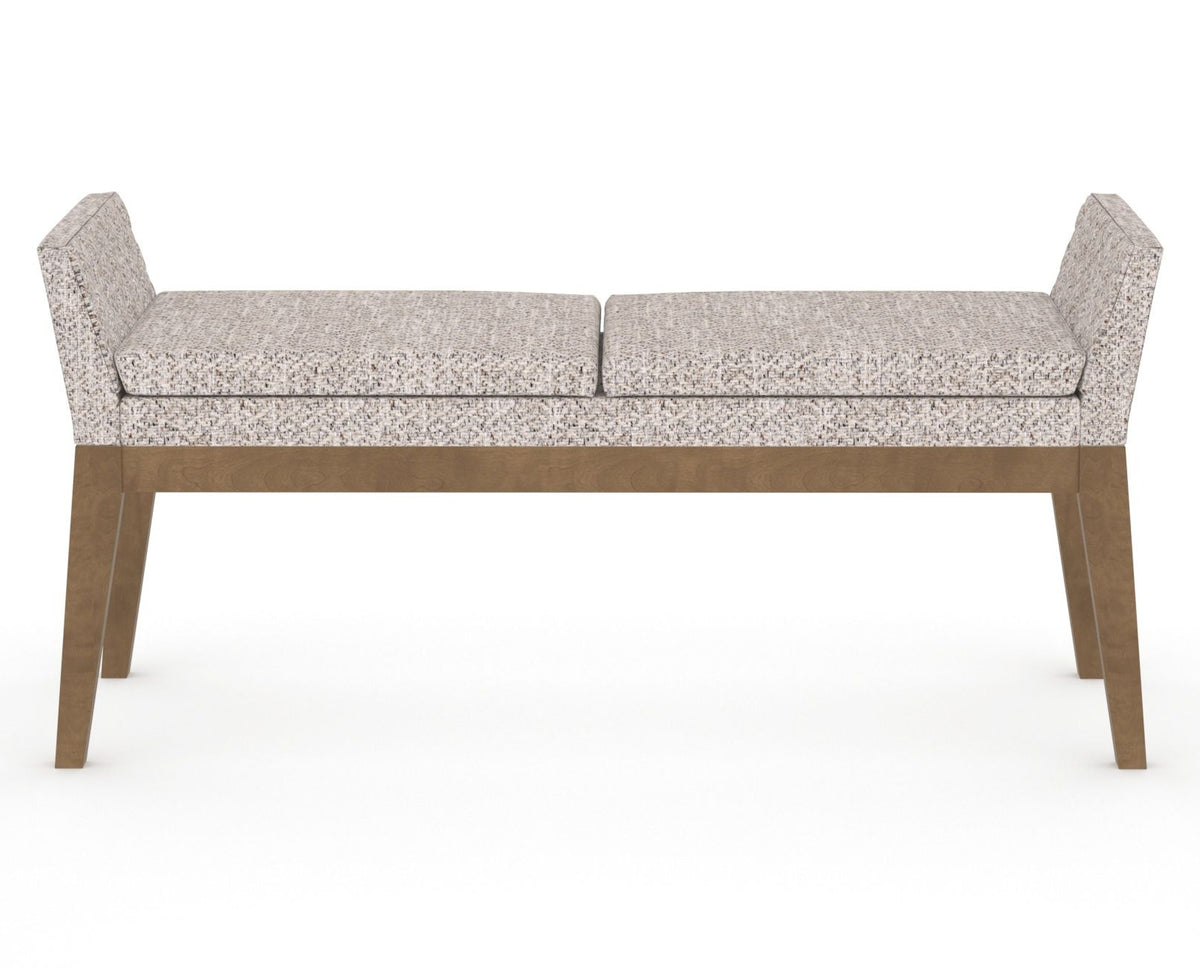 Canadel Downtown Upholstered Bench 5170 in FP Crypton® and 25 Pecan Washed, back view