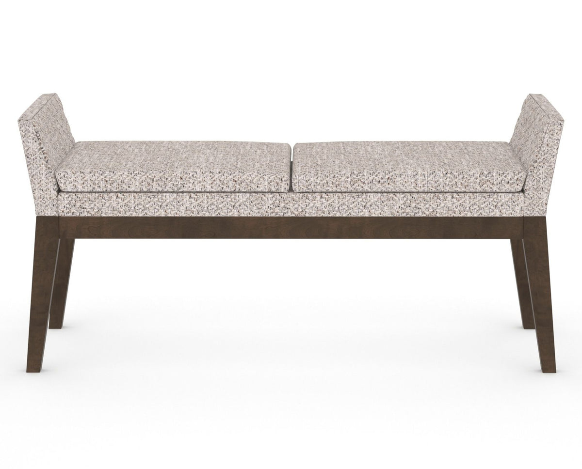 Canadel Downtown Upholstered Bench 5170 in FP Crypton® and 29 Hazelnut Washed, back view