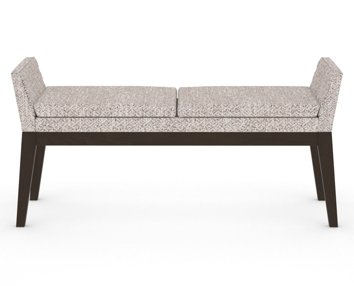 Canadel Downtown Upholstered Bench 5170 in FP Crypton® and 59 Davy's Grey, back view