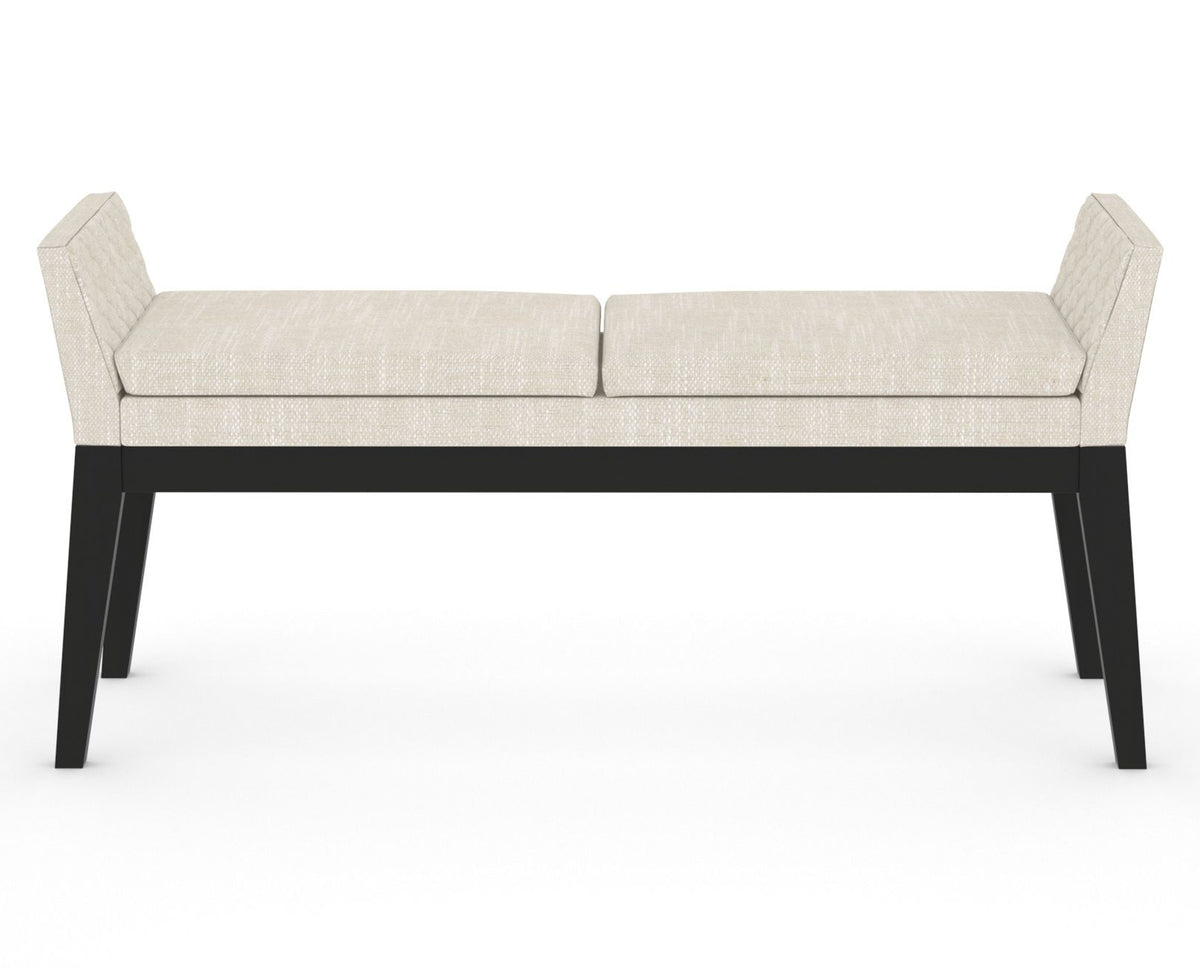 Canadel Downtown Upholstered Bench 5170 in FT InsideOut® and 05 Peppercorn Washed, back view