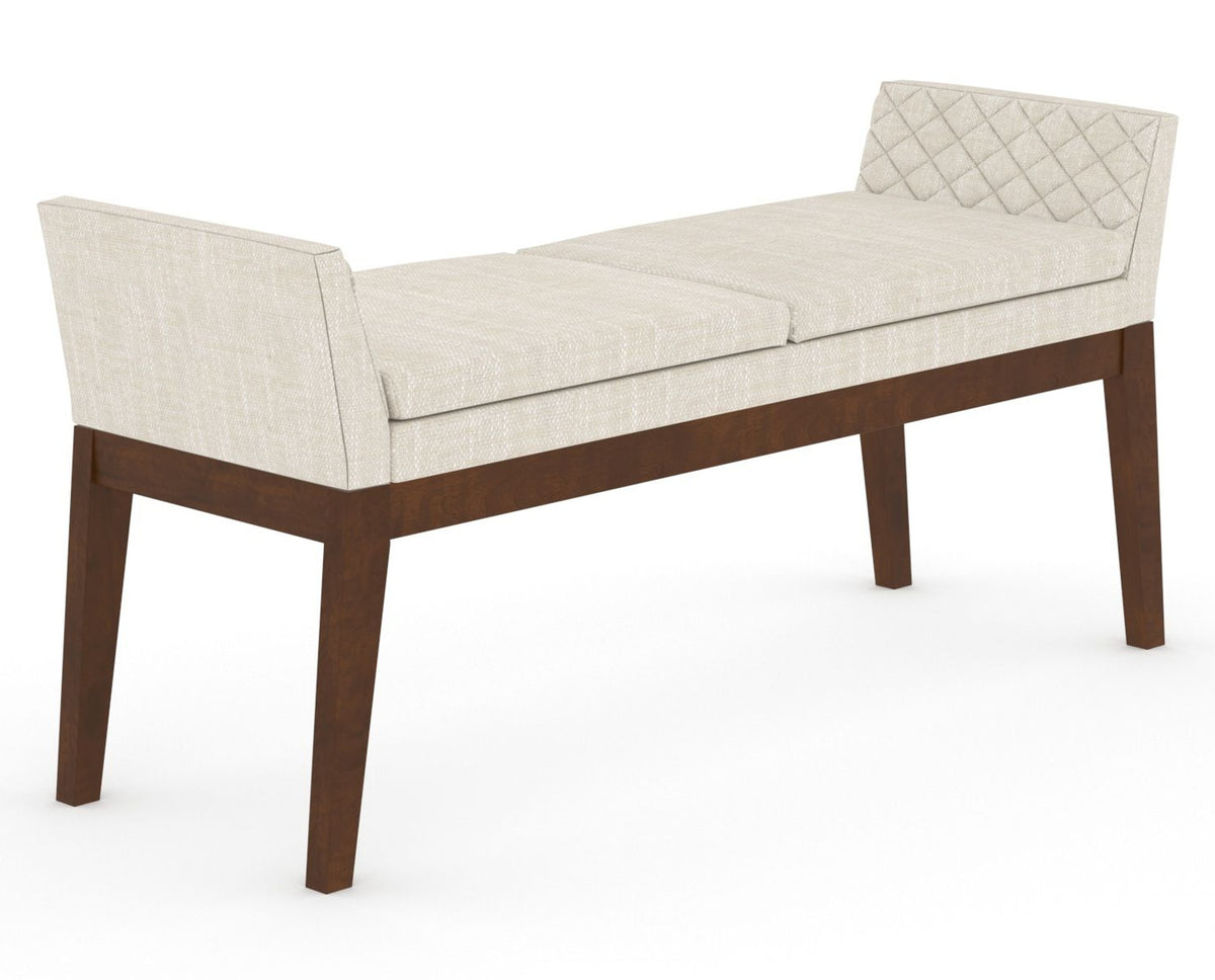 Canadel Downtown Upholstered Bench 5170 in FT InsideOut® and 19 Cognac Washed, three-quarter view