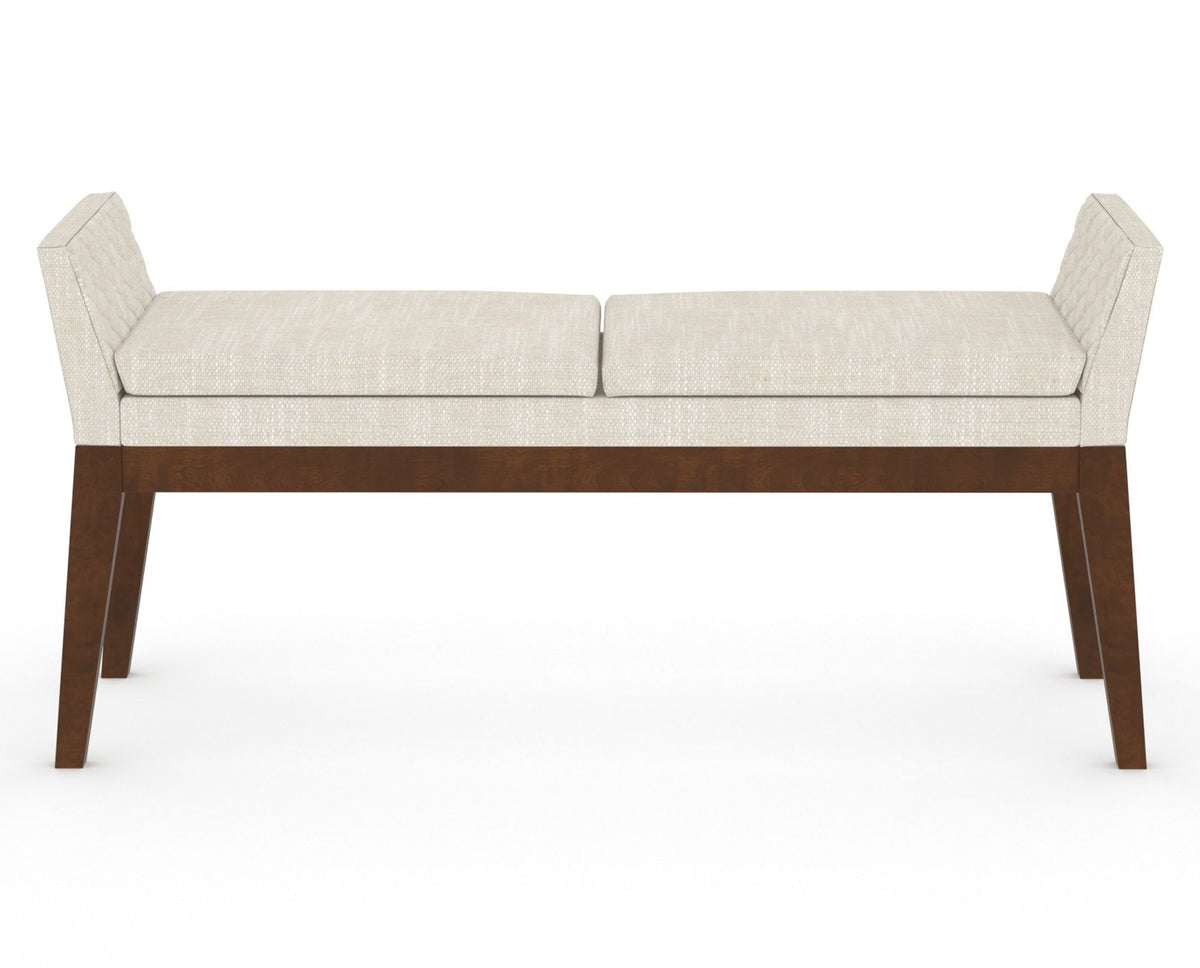Canadel Downtown Upholstered Bench 5170 in FT InsideOut® and 19 Cognac Washed, back view