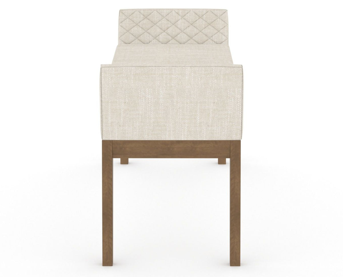 Canadel Downtown Upholstered Bench 5170 in FT InsideOut® and 25 Pecan Washed, side view