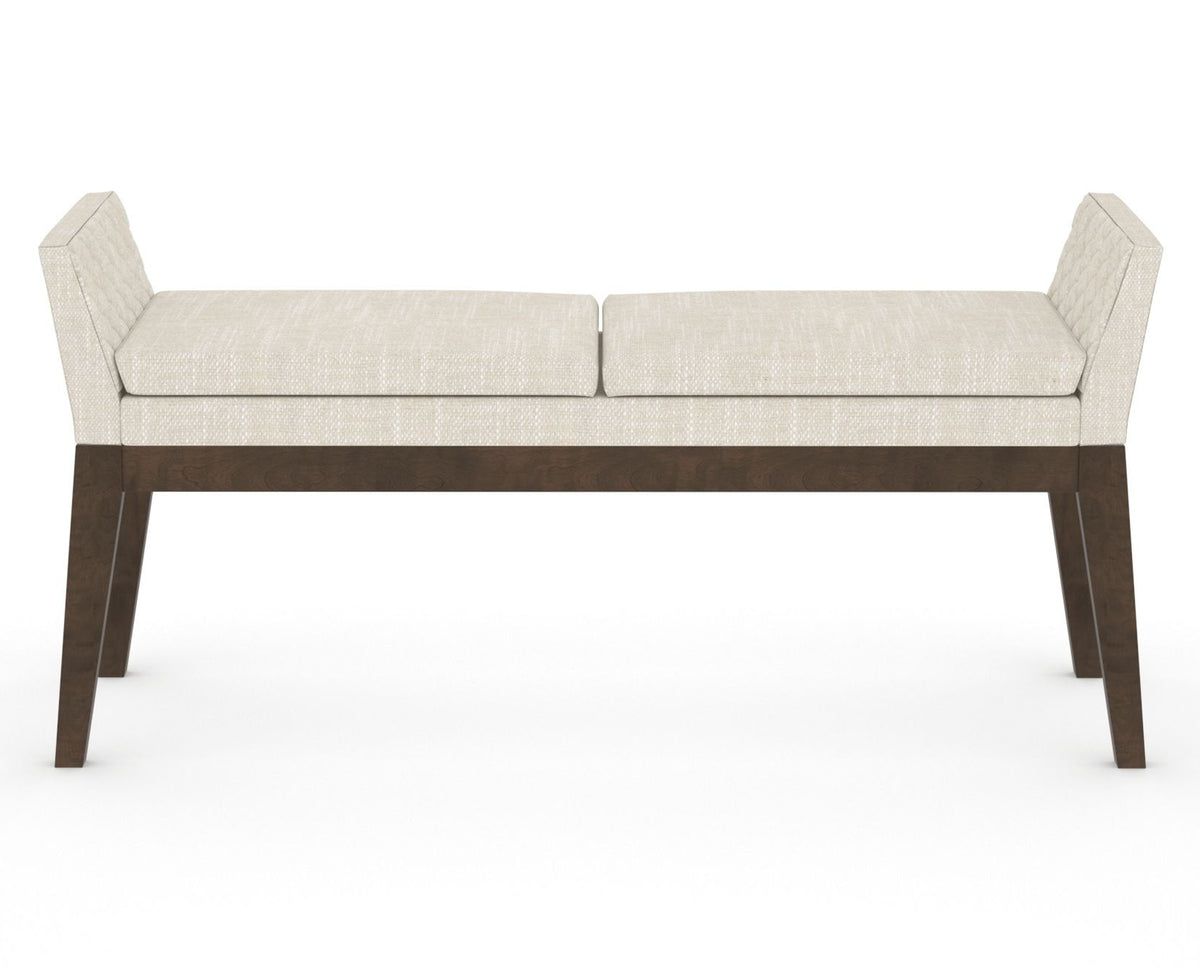 Canadel Downtown Upholstered Bench 5170 in FT InsideOut® and 29 Hazelnut Washed, front view