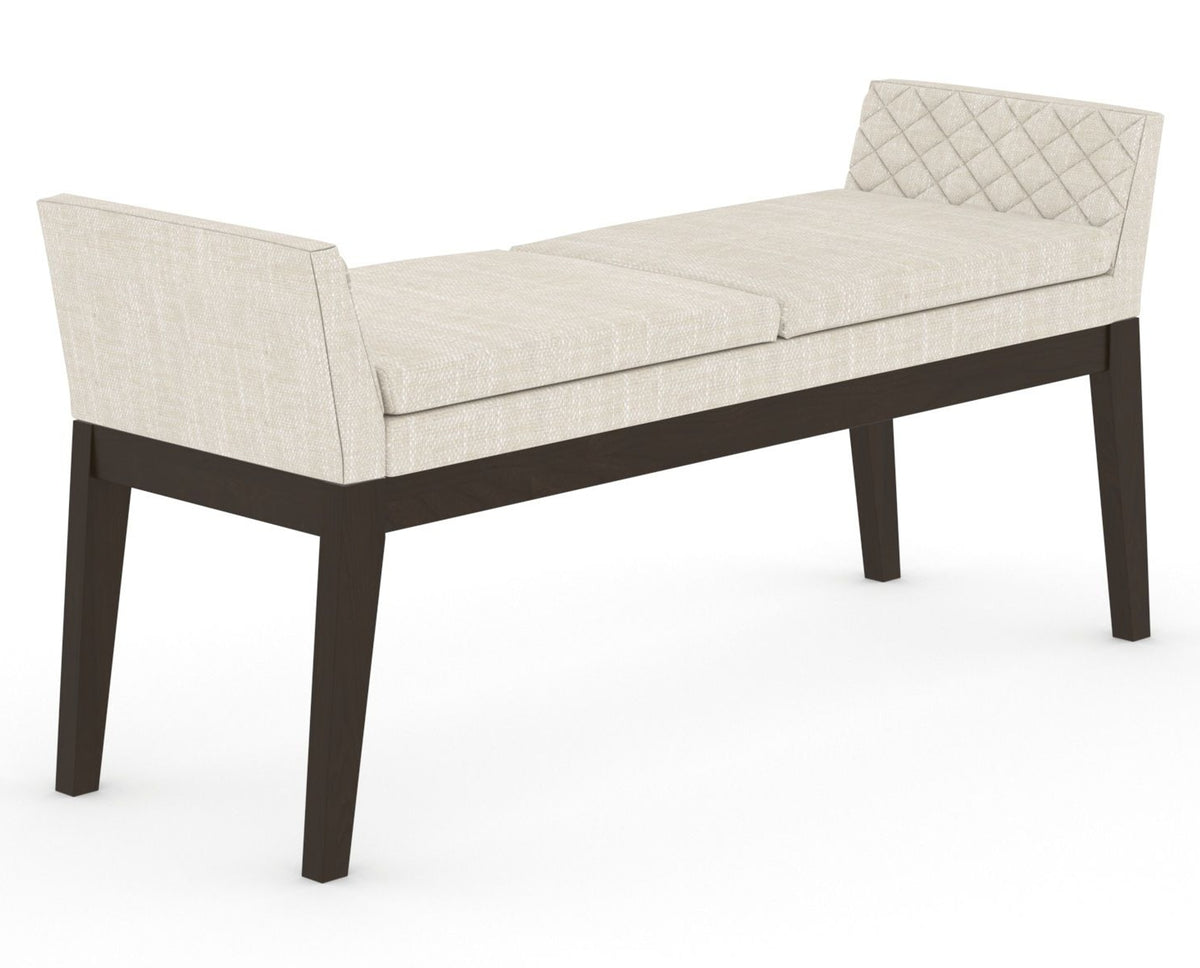 Canadel Downtown Upholstered Bench 5170 in FT InsideOut® and 59 Davy's Grey, three-quarter view