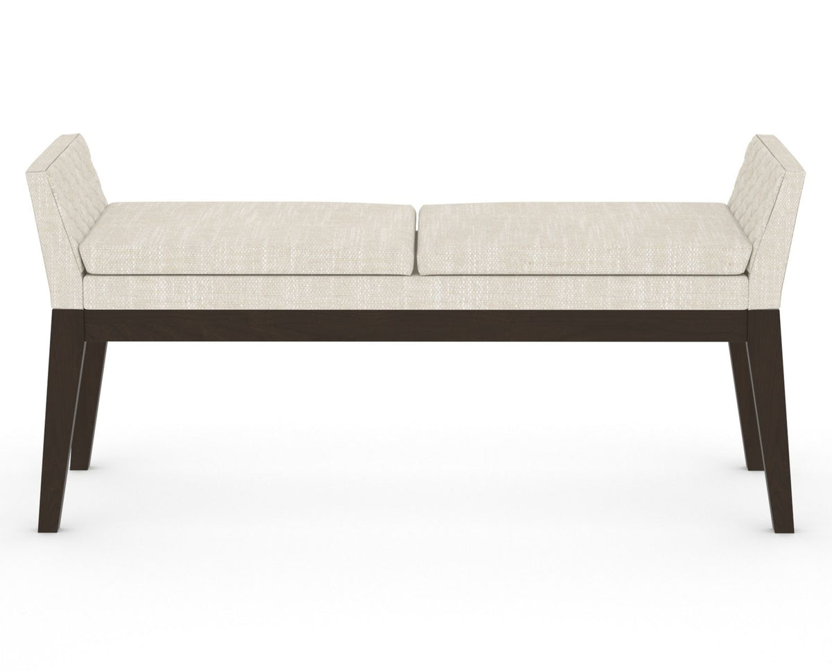 Canadel Downtown Upholstered Bench 5170 in FT InsideOut® and 59 Davy's Grey, back view