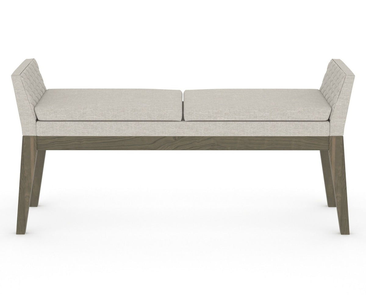 Canadel Downtown Upholstered Bench 5170 in TB Fabric and 08 Shadow, front view