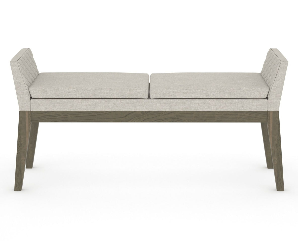 Canadel Downtown Upholstered Bench 5170 in TB Fabric and 08 Shadow, back view