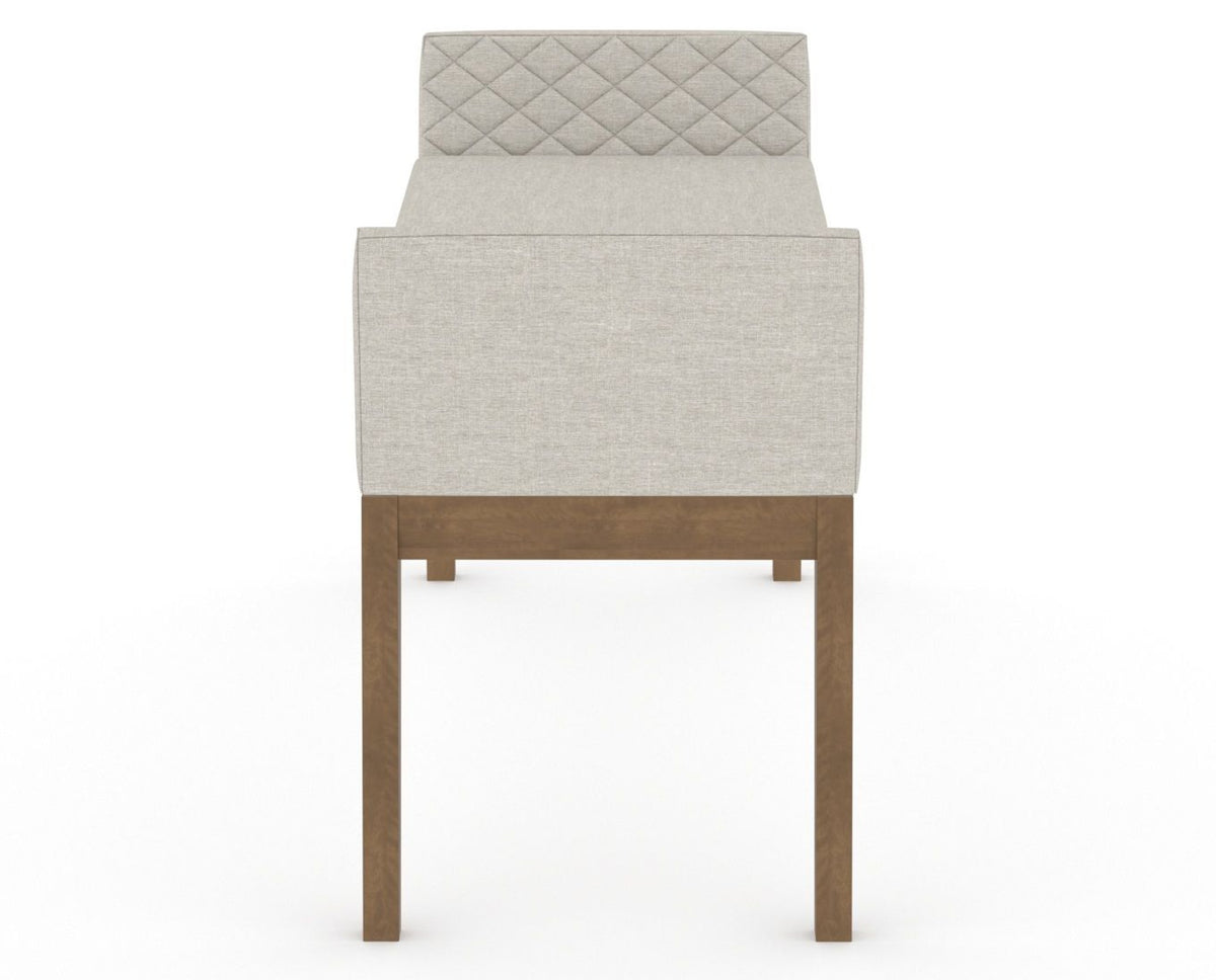 Canadel Downtown Upholstered Bench 5170 in TB Fabric and 25 Pecan Washed, side view
