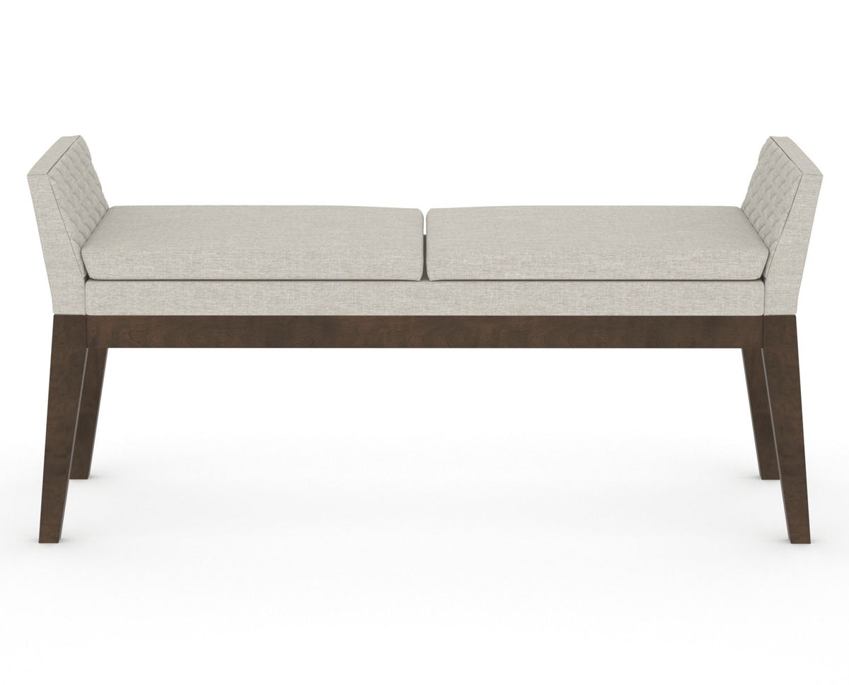 Canadel Downtown Upholstered Bench 5170 in TB Fabric and 29 Hazelnut Washed, front view