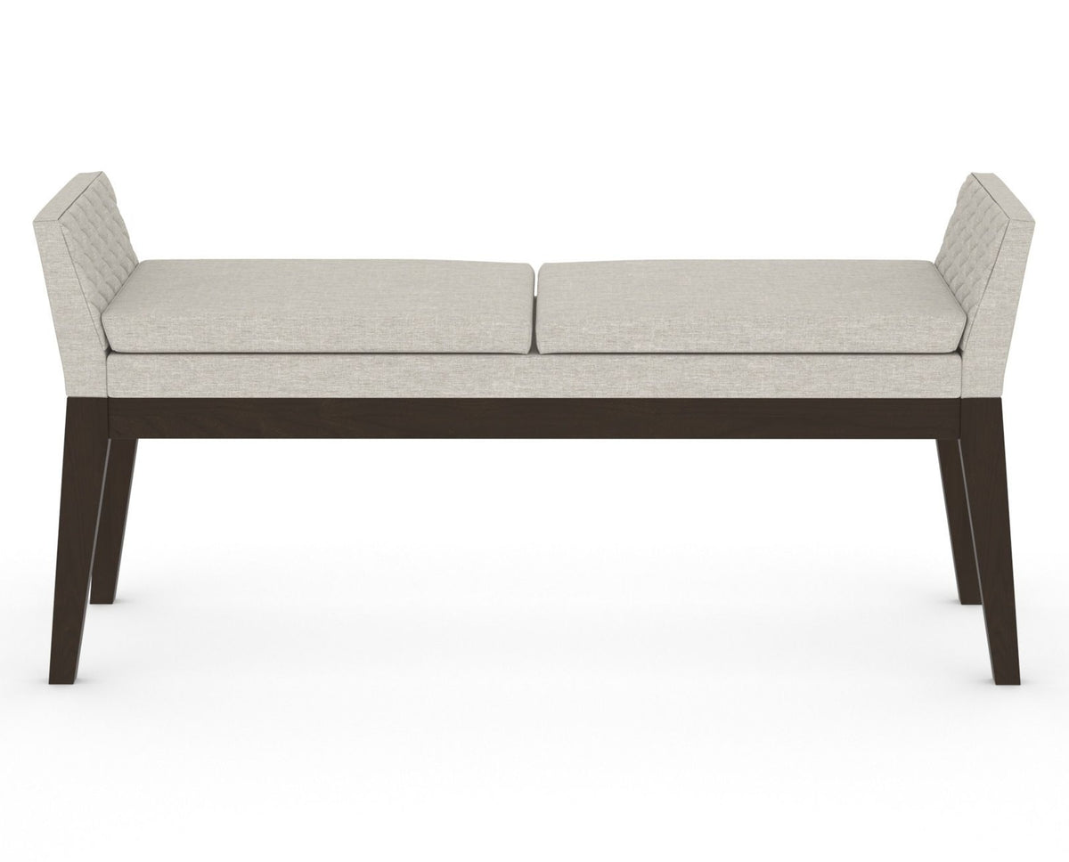 Canadel Downtown Upholstered Bench 5170 in TB Fabric and 59 Davy's Grey, back view