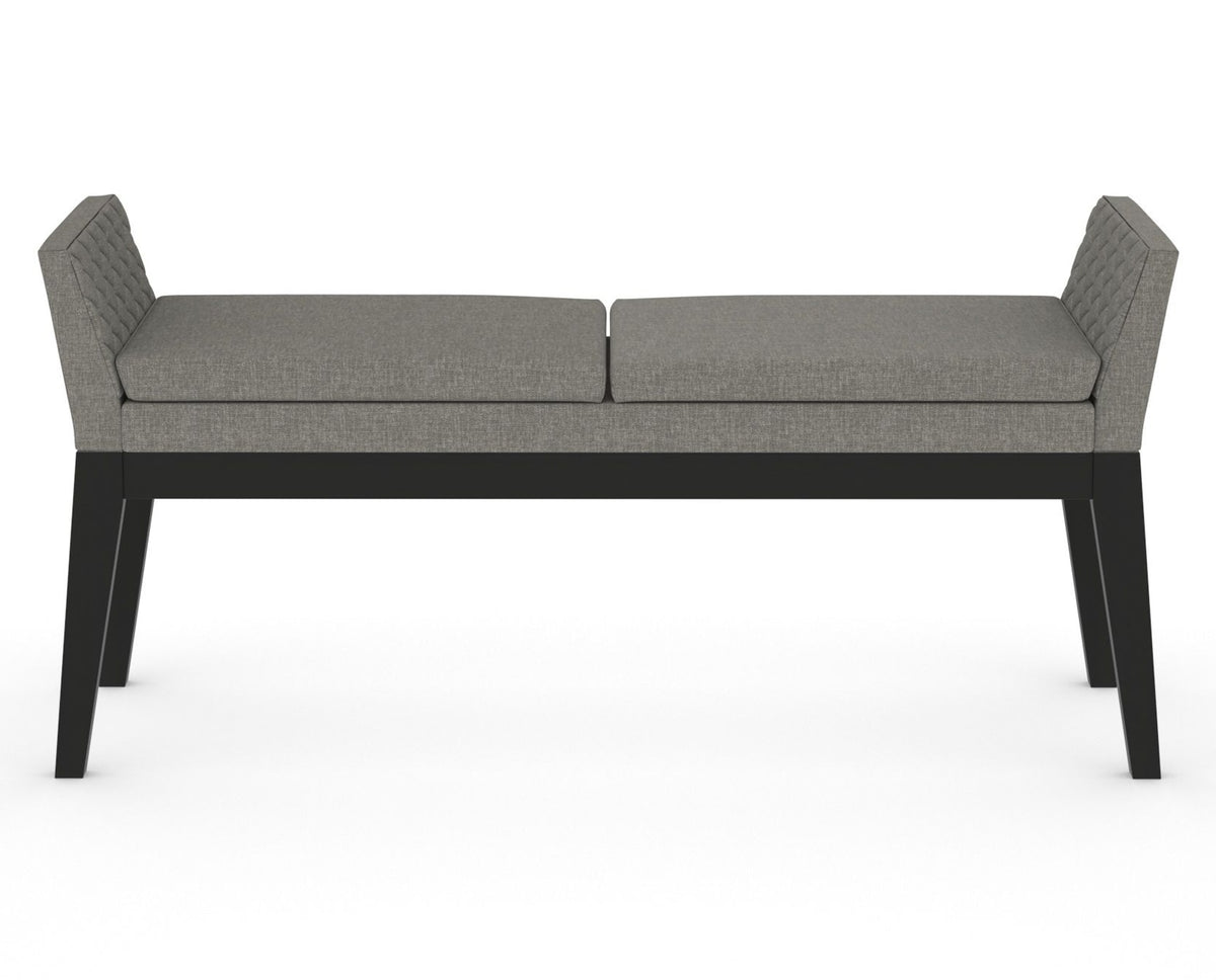 Canadel Downtown Upholstered Bench 5170 in Peppercorn Washed & Fabric TN, front view