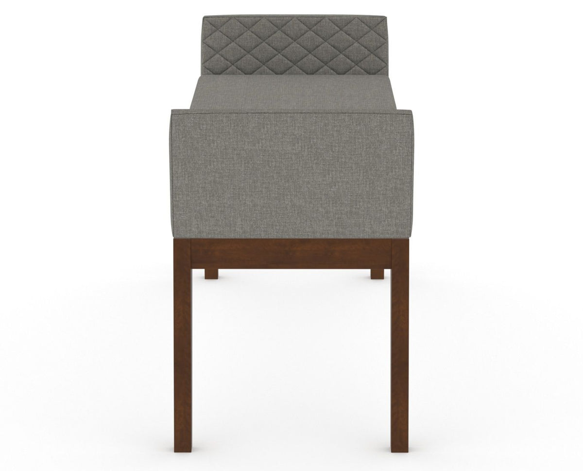 Canadel Downtown Upholstered Bench 5170 in TN Fabric and 19 Cognac Washed, side view