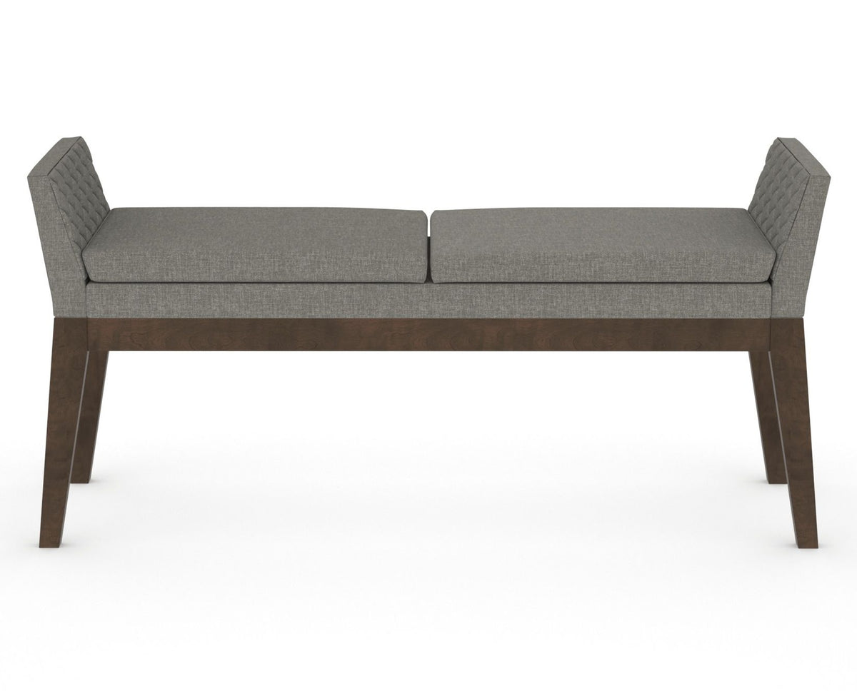 Canadel Downtown Upholstered Bench 5170 in TN Fabric and 29 Hazelnut Washed, front view