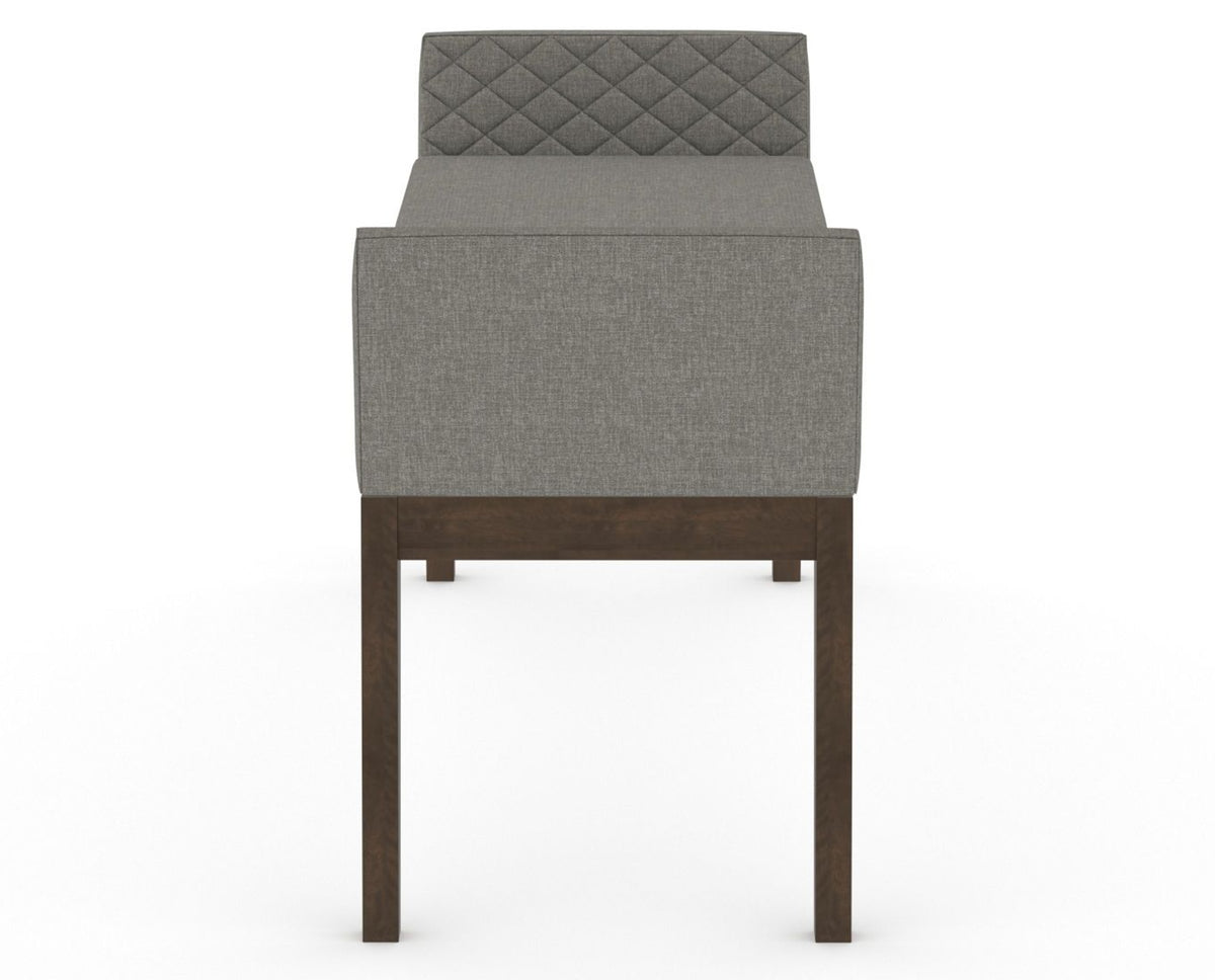 Canadel Downtown Upholstered Bench 5170 in TN Fabric and 29 Hazelnut Washed, side view